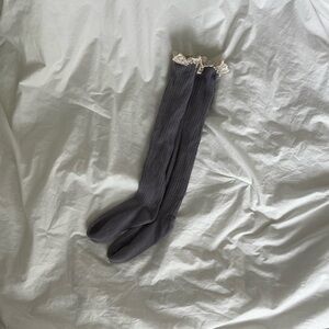 over-the-knee/thigh-high ruffle trim socks